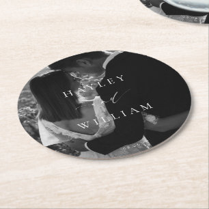 Ellesmere Wedding Photo Round Paper Coaster
