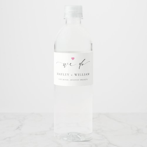 Ellesmere Wedding We Do Water Bottle Label