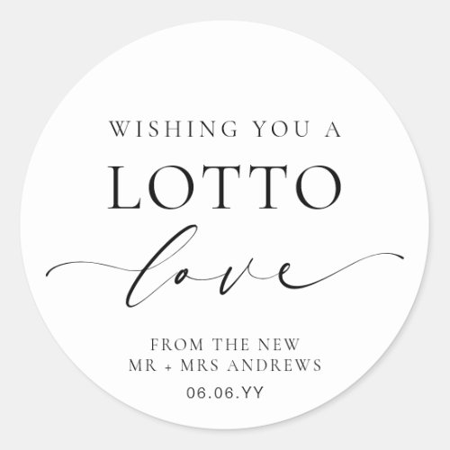 Ellesmere Wishing You A Lotto Love Wedding Classic Round Sticker