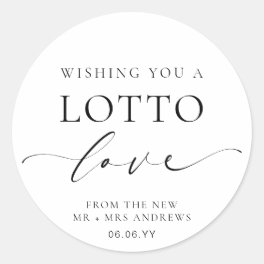 Ellesmere Wishing You A Lotto Love Wedding Classic Round Sticker