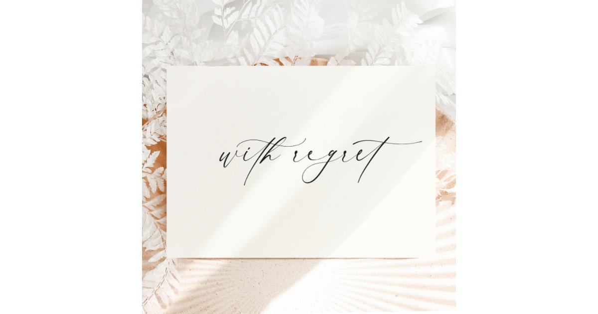 Ellesmere With Regret Sorry We Can't Make It Card Zazzle