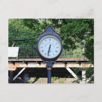 Ellicott City  Maryland Clock Postcard by time2see at Zazzle