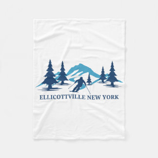 Ellicottville New York Ski Resort Skiing Skier Fleece Blanket