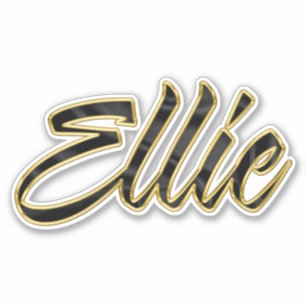 Ellie black gold lettering decal sticker