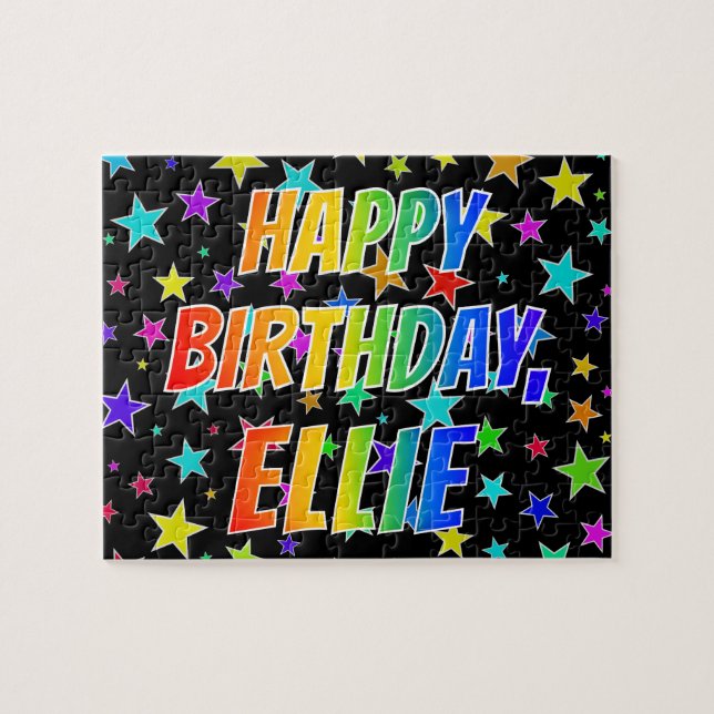 "ELLIE" First Name, Fun "HAPPY BIRTHDAY" Jigsaw Puzzle (Horizontal)