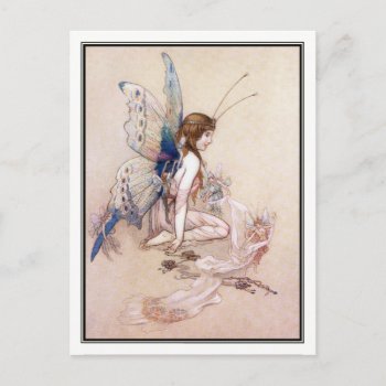 Ellie Gets Her Wings By Warwick Goble Postcard by vintage_illustration at Zazzle