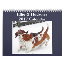 Ellie & Hudson Cute 2017 Basset Hound Calendar