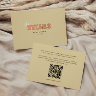 ELLIE Modern Retro QR Code Wedding Details Enclosure Card