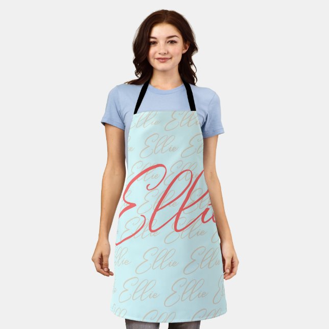 Ellie Repeating Name Pattern  Apron (Worn)