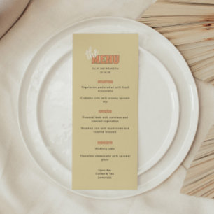 ELLIE Retro Modern & Bold Beige Wedding Menu