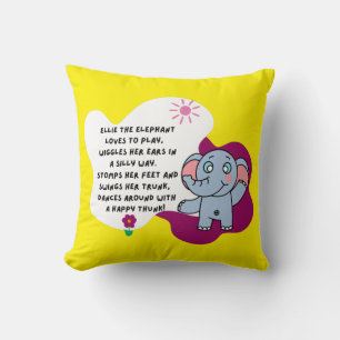 Ellie’s Happy Thunk Throw Pillow