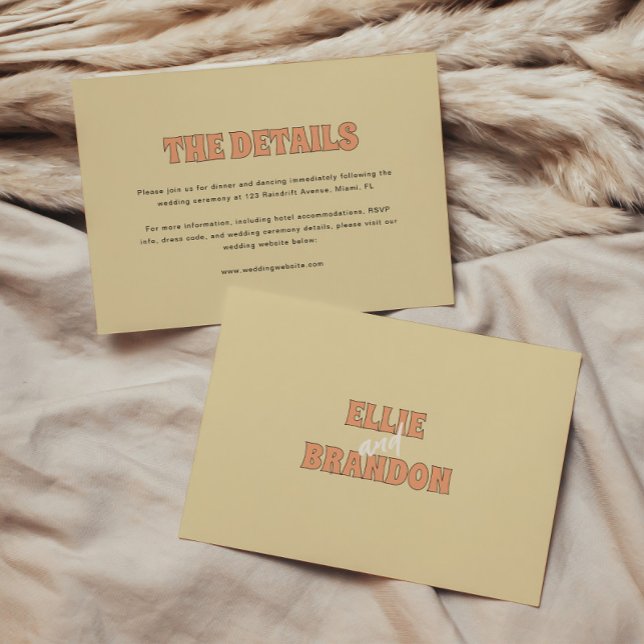 ELLIE Simple Retro Modern Wedding Details Enclosure Card (Creator Uploaded)