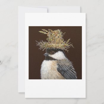 Ellie The Chickadee  Flat Card by vickisawyer at Zazzle