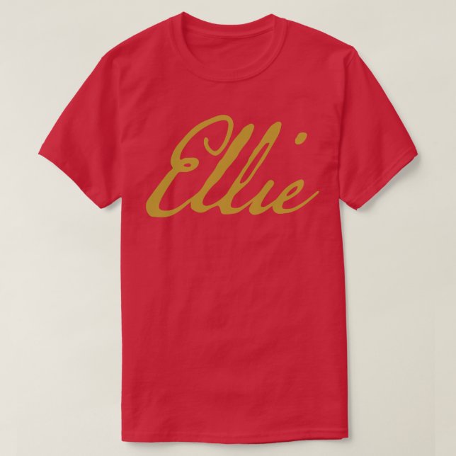 Ellie Typography Gold Script T-Shirt (Design Front)