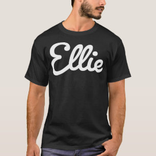 Ellie Typography White Cursive Script T-Shirt
