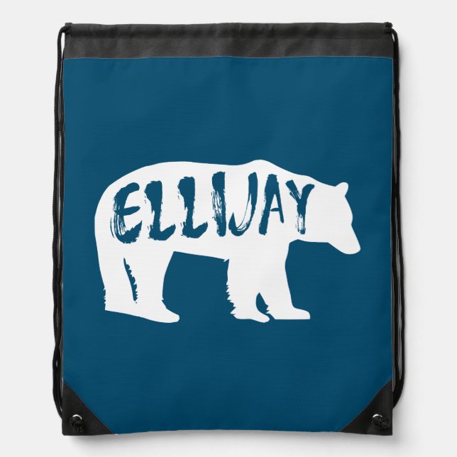 Ellijay Georgia Bear Drawstring Bag (Front)