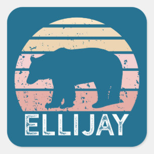 Ellijay Georgia Retro Bear Square Sticker
