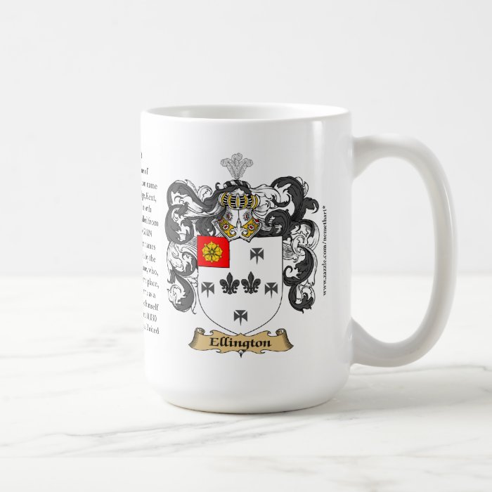 Ellington, the Origin, the Meaning and the Crest Coffee Mug