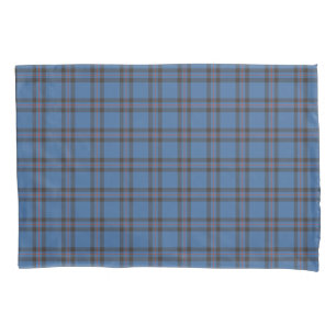Elliot Clan Blue and Brown Scottish Tartan Pillow Case