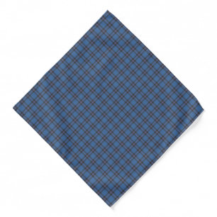 Elliot Clan Tartan Blue and Brown Plaid Bandana