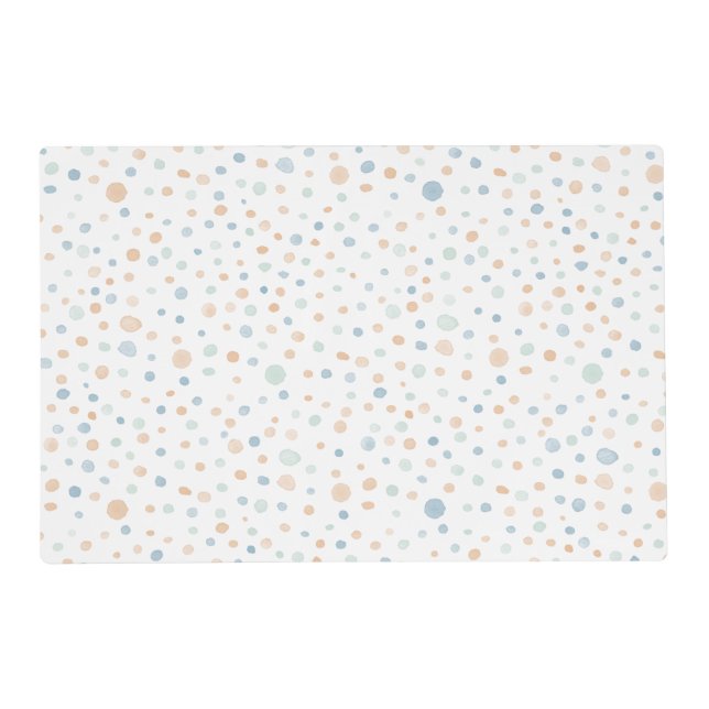 Elliot Confetti Watercolor Dots Paper Placemats (Front)