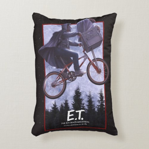 Elliott and ET Flying Bicycle Theatrical Art Accent Pillow
