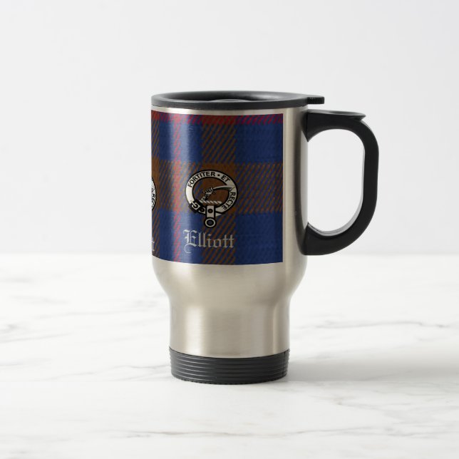 ELLIOTT CLAN TARTAN THERMAL TRAVEL MUG (Right)