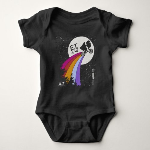 Elliott  ET Retro Rainbow Over The Moon Baby Bodysuit