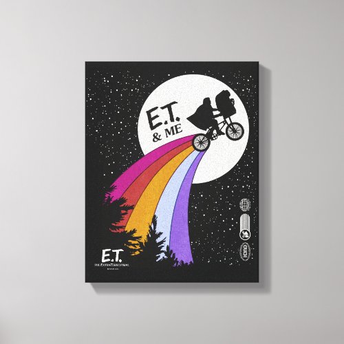Elliott  ET Retro Rainbow Over The Moon Canvas Print