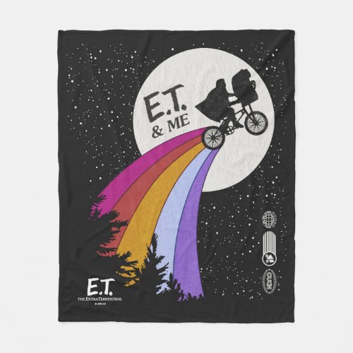 Elliott  ET Retro Rainbow Over The Moon Fleece Blanket