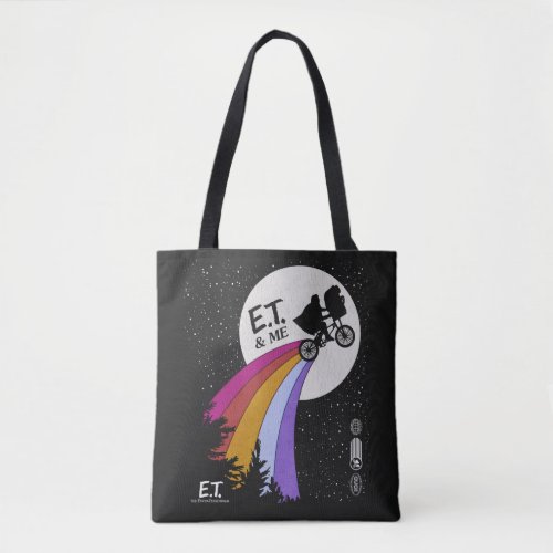 Elliott  ET Retro Rainbow Over The Moon Tote Bag