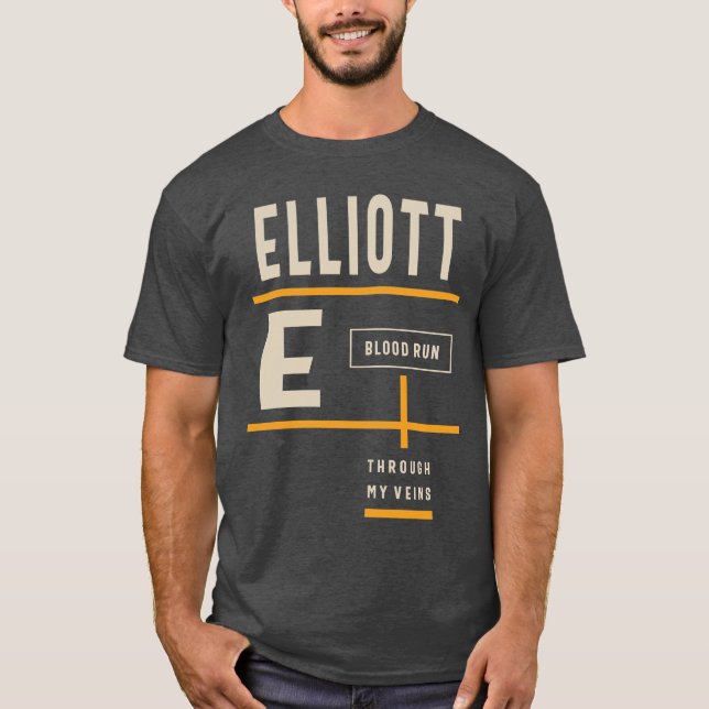 Elliott Personalized Name Birthday Gift T-Shirt (Front)