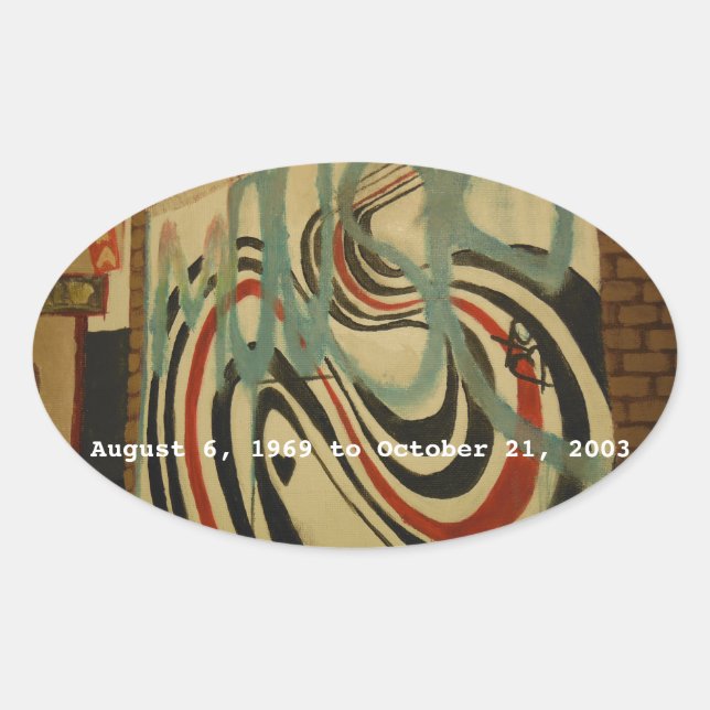 elliott smith memorial wall oval sticker (Front)