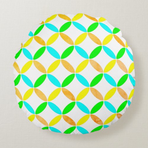 Ellipse Pattern Abstract Art Round Pillow