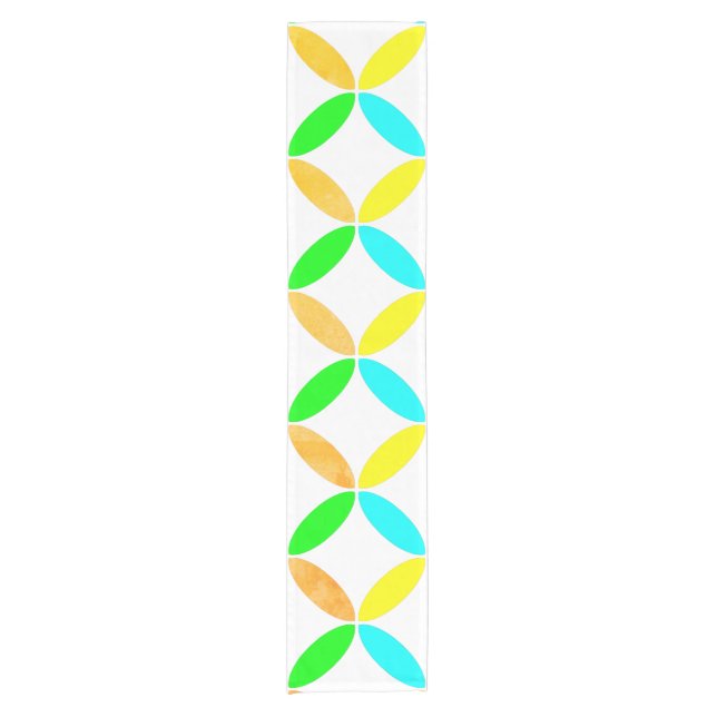 Ellipse Pattern Abstract Art Short Table Runner (Front)