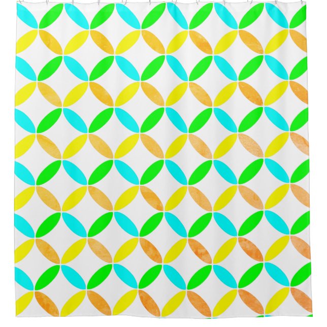 Ellipse Pattern Abstract Art Shower Curtain (Front)