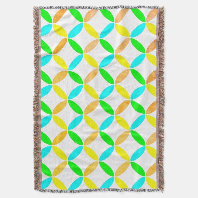 Ellipse Pattern Abstract Art Throw Blanket (Front Vertical)