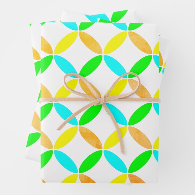 Ellipse Pattern Abstract Art Wrapping Paper Sheets (In situ)