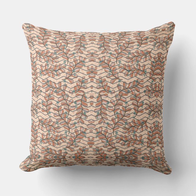 Elliptical Botanical Floral Abstract Pillow (Front)
