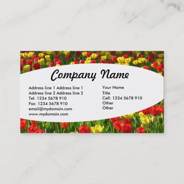 Elliptical - Sea of Tulips III Business Card (Front)