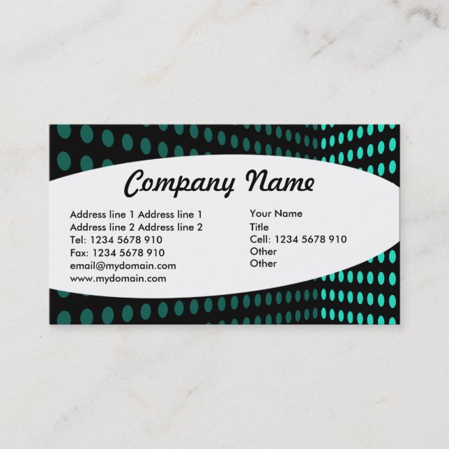 Elliptical - Tone Corner - Aqua Business Card (Front)