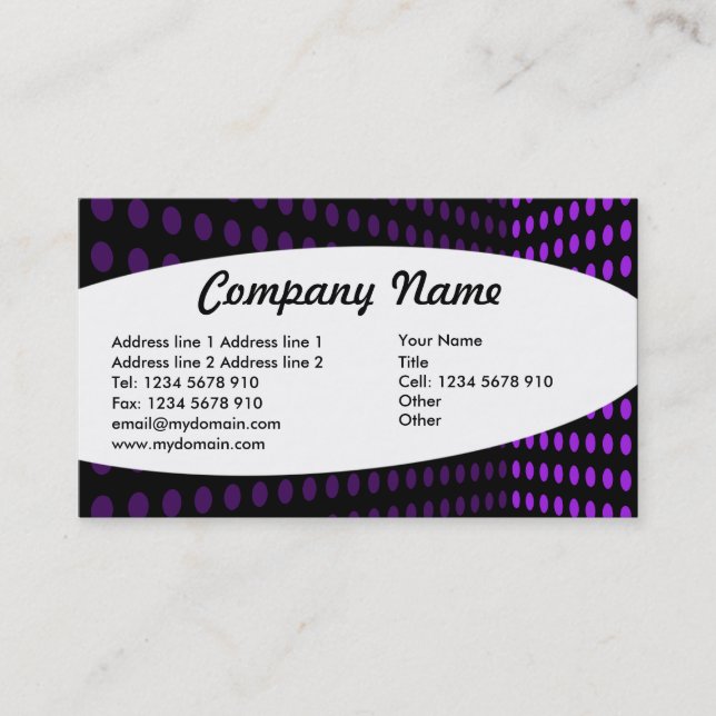 Elliptical - Tone Corner - Purple Business Card (Front)
