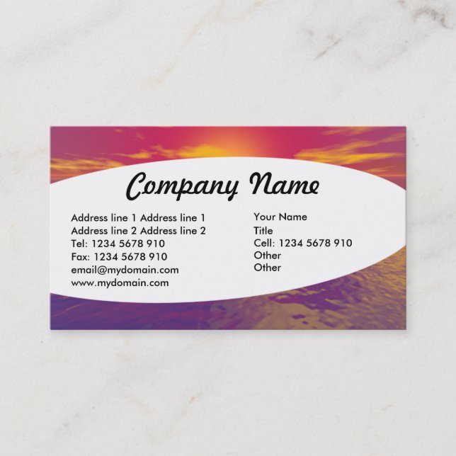 Elliptical - Tone Corner - Sunrise Sunset Business Card (Front)