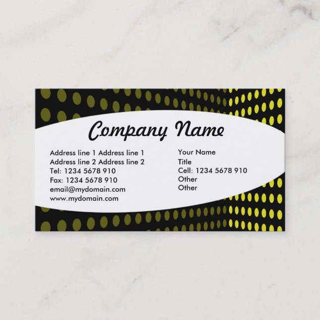 Elliptical - Tone Corner - Yellow Business Card (Front)