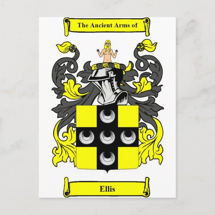 Ellis Coat of Arms Postcard