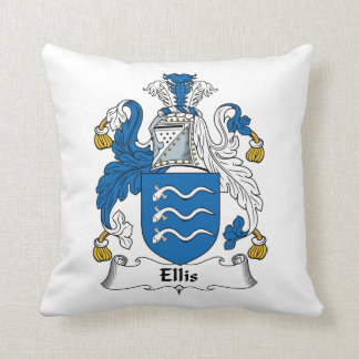 Ellis Family Crest Throw Pillow