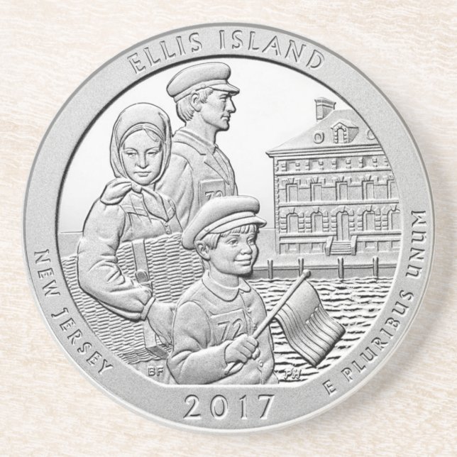 ELLIS ISLAND COIN COASTER (Front)