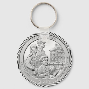 ELLIS ISLAND COIN KEYCHAIN