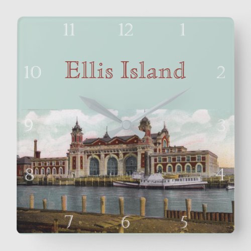 Ellis Island Custom Square Wall Clock