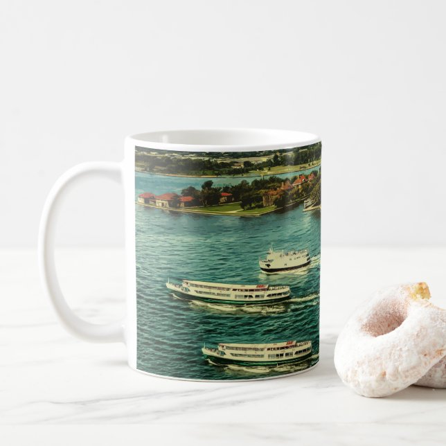 ELLIS ISLAND - JERSEY CITY - NEW YORK CITY COFFEE MUG (With Donut)